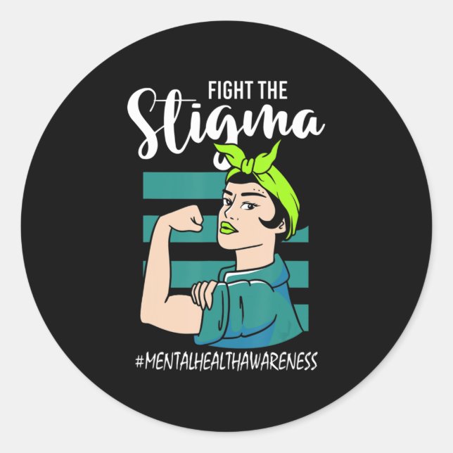 Fight The Stigma Mind Stability Awareness  Classic Round Sticker (Front)
