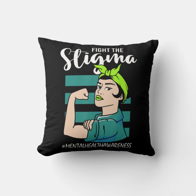 Fight The Stigma Mind Stability Awareness  Cushion (Front)
