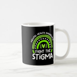 Fight The Stigma Ribbon Mental Health Awareness Ra Coffee Mug