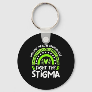 Fight The Stigma Ribbon Mental Health Awareness Ra Key Ring