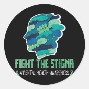 Fight The Stigma Shirt Mental Health Awareness Wea Classic Round Sticker