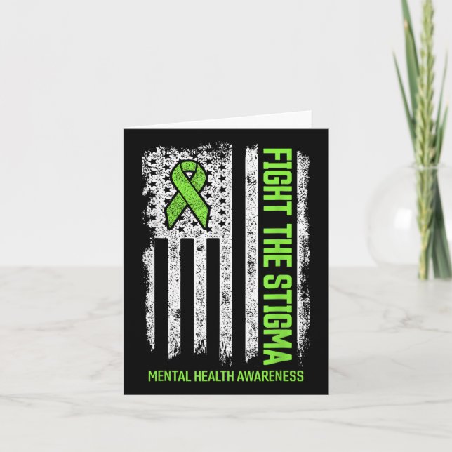 Fight The Stigma Us American Flag Mental Health Aw Card (Front)