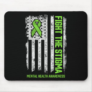 Fight The Stigma Us American Flag Mental Health Aw Mouse Pad