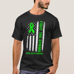 Fight The Stigma Usa Flag Mental Health Awarenes T-Shirt