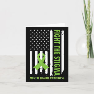 Fight The Stigma Usa Flag Mental Health Awareness  Card