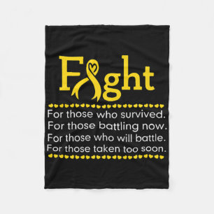 Fight To Survive Yellow Ribbon Child Cancer Awaren Fleece Blanket