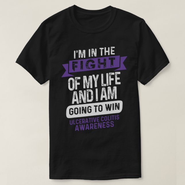 Fight to Win- Ulcerative Colitis Awareness Support T-Shirt (Design Front)