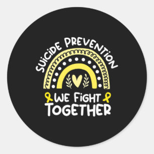 Fight Together Awareness For Suicide Prevention  Classic Round Sticker