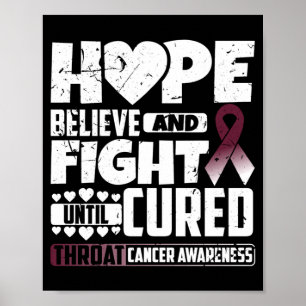 Fight Until Cured Throat Cancer Awareness Poster