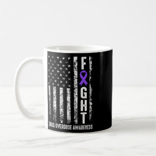 Fight Usa Flag Drug Overdose Awareness Addiction R Coffee Mug