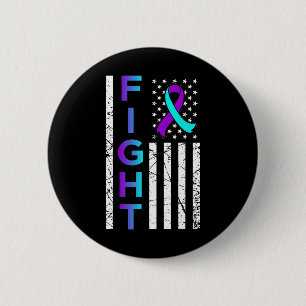 Fight Usa Flag Happy Suicide Awareness Support Gra 6 Cm Round Badge