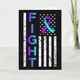 Fight Usa Flag Happy Suicide Awareness Support Gra Card