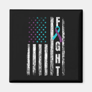 Fight Usa Flag Happy Suicide Prevention Awareness Magnet