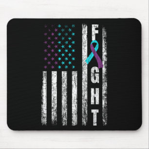 Fight Usa Flag Happy Suicide Prevention Awareness  Mouse Pad