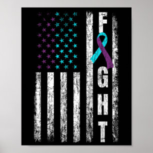 Fight Usa Flag Happy Suicide Prevention Awareness Poster