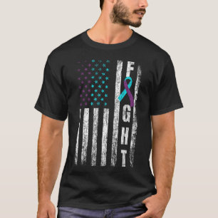 Fight Usa Flag Happy Suicide Prevention Awareness T-Shirt