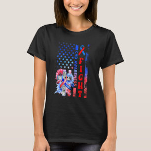 Fight Usa Flag Sunflower Christian Chd Awareness T-Shirt