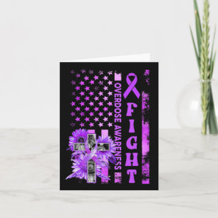 Fight Usa Flag Sunflower Christian Overdose Awaren Card