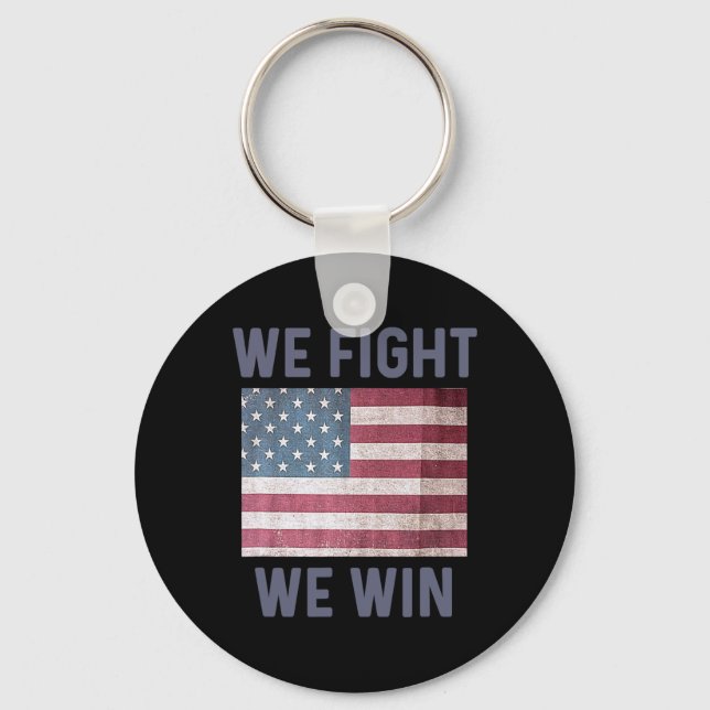 Fight We Win Harris 2024 Presidential Election Dem Key Ring (Front)