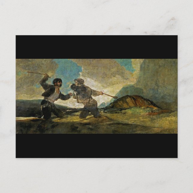 Fight with Cudgels by Francisco Goya c 1820 Postcard (Front)