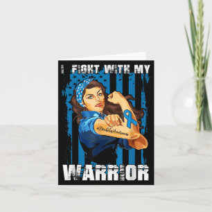 Fight With My Warrior We Wear Blue For Diabetes Aw Card