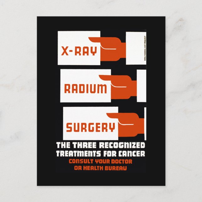 Fight X-Ray, Radium, Surgery Postcard (Front)