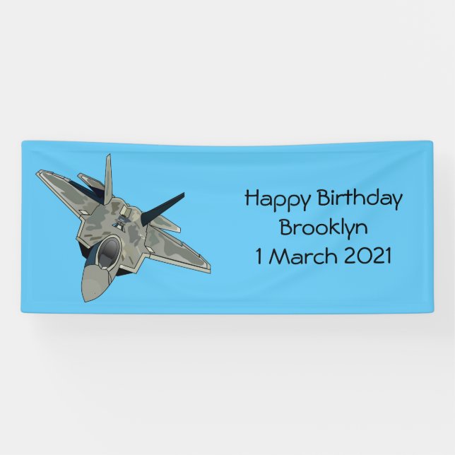 Fighter aircraft cartoon illustration banner (Horizontal)