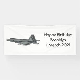 Fighter aircraft cartoon illustration banner