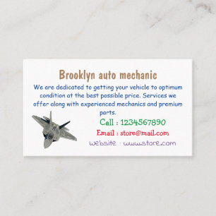 Fighter aircraft cartoon illustration business card