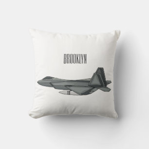 Fighter aircraft cartoon illustration cushion