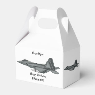 Fighter aircraft cartoon illustration favour box