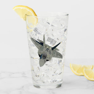 Fighter aircraft cartoon illustration glass