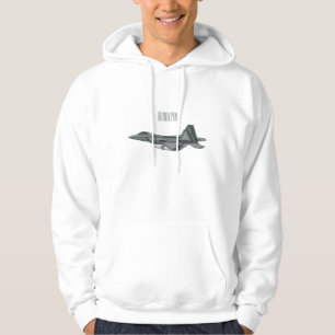 Fighter aircraft cartoon illustration hoodie