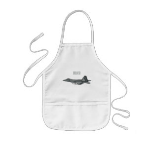 Fighter aircraft cartoon illustration kids apron