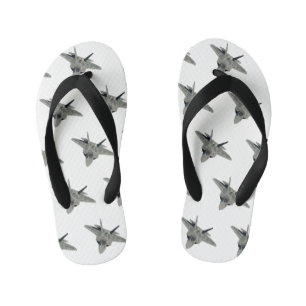 Fighter aircraft cartoon illustration kid's thongs