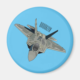 Fighter aircraft cartoon illustration magnet