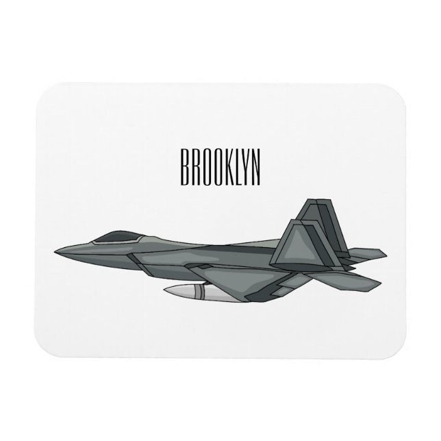 Fighter aircraft cartoon illustration  magnet (Horizontal)