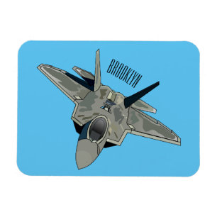 Fighter aircraft cartoon illustration magnet