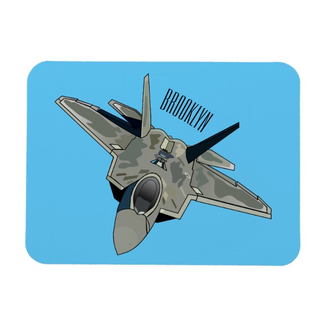 Fighter aircraft cartoon illustration magnet (Horizontal)