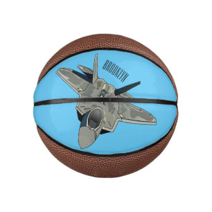 Fighter aircraft cartoon illustration mini basketball