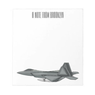 Fighter aircraft cartoon illustration notepad