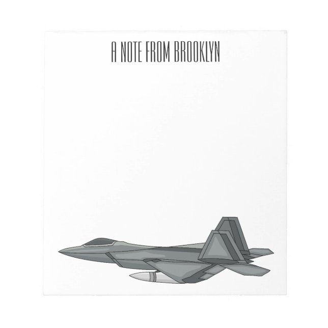 Fighter aircraft cartoon illustration notepad (Front)