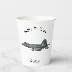 Fighter aircraft cartoon illustration paper cups