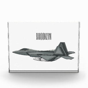 Fighter aircraft cartoon illustration photo block