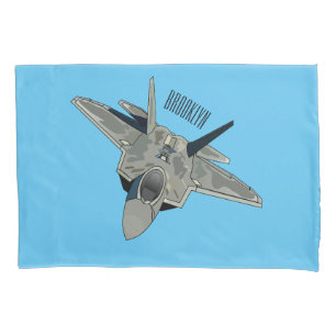 Fighter aircraft cartoon illustration pillowcase