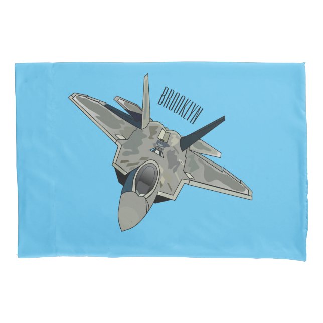 Fighter aircraft cartoon illustration pillowcase (Front)