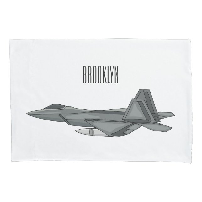 Fighter aircraft cartoon illustration pillowcase (Front)