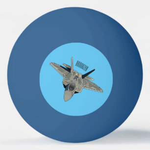 Fighter aircraft cartoon illustration ping pong ball
