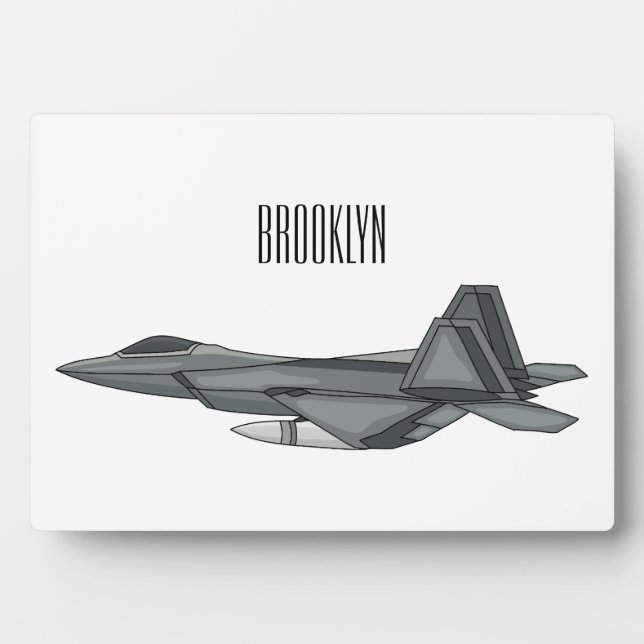 Fighter aircraft cartoon illustration plaque (Front)