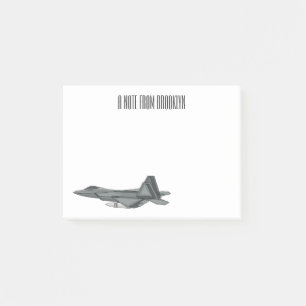 Fighter aircraft cartoon illustration post-it notes